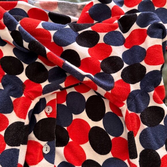 Circle Sweater Round Neck Long Sleeves Button Cardigan Red Black Blue Large - Picture 5 of 5